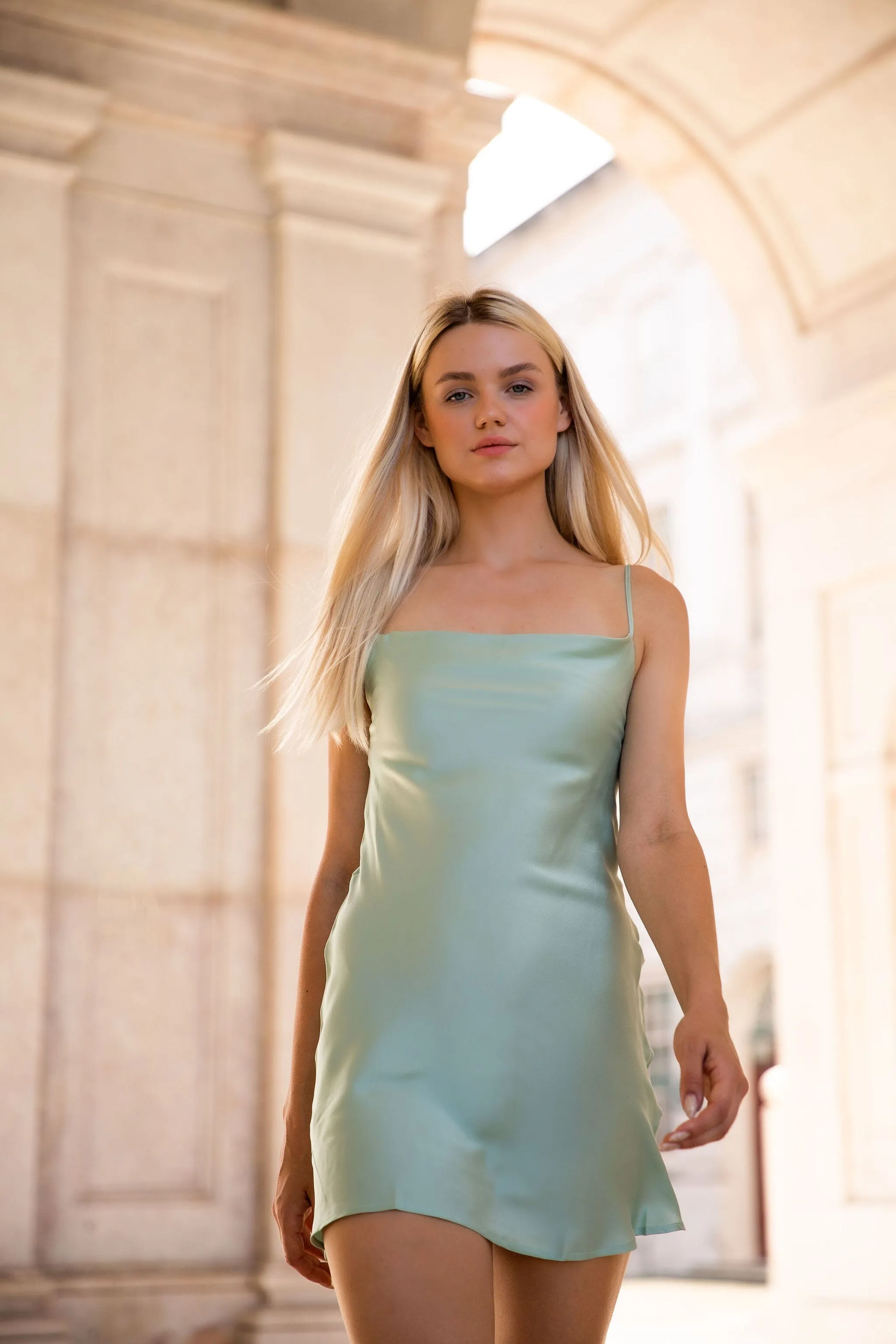 60s Mini Cowl Slip - Sandwashed Silk