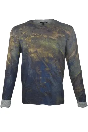 Autumn Cashmere Pullover Sweater Yellow-Blue