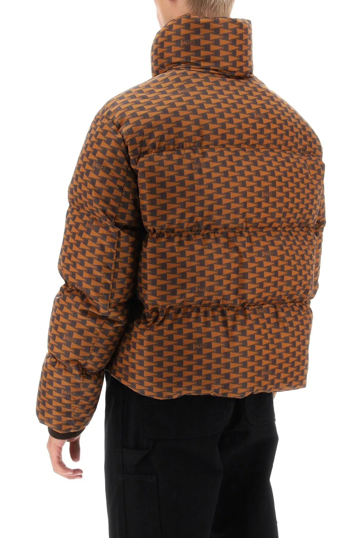 Bally short puffer jacket with pennant motif