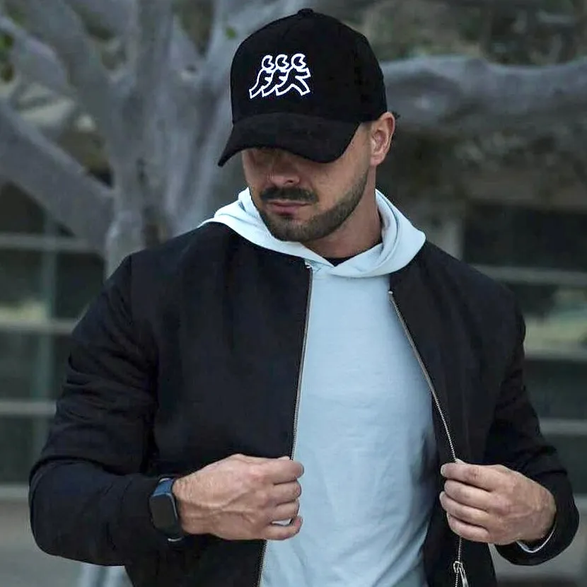 Black Corduroy 5 Point Snapback White Logo Embroidery