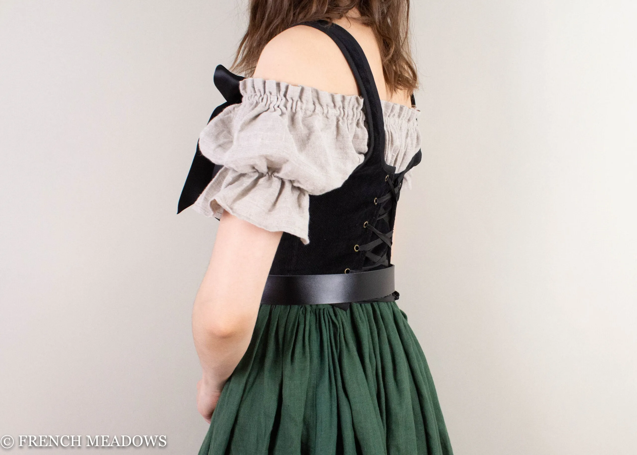 Black Corduroy Elizabethan Stays