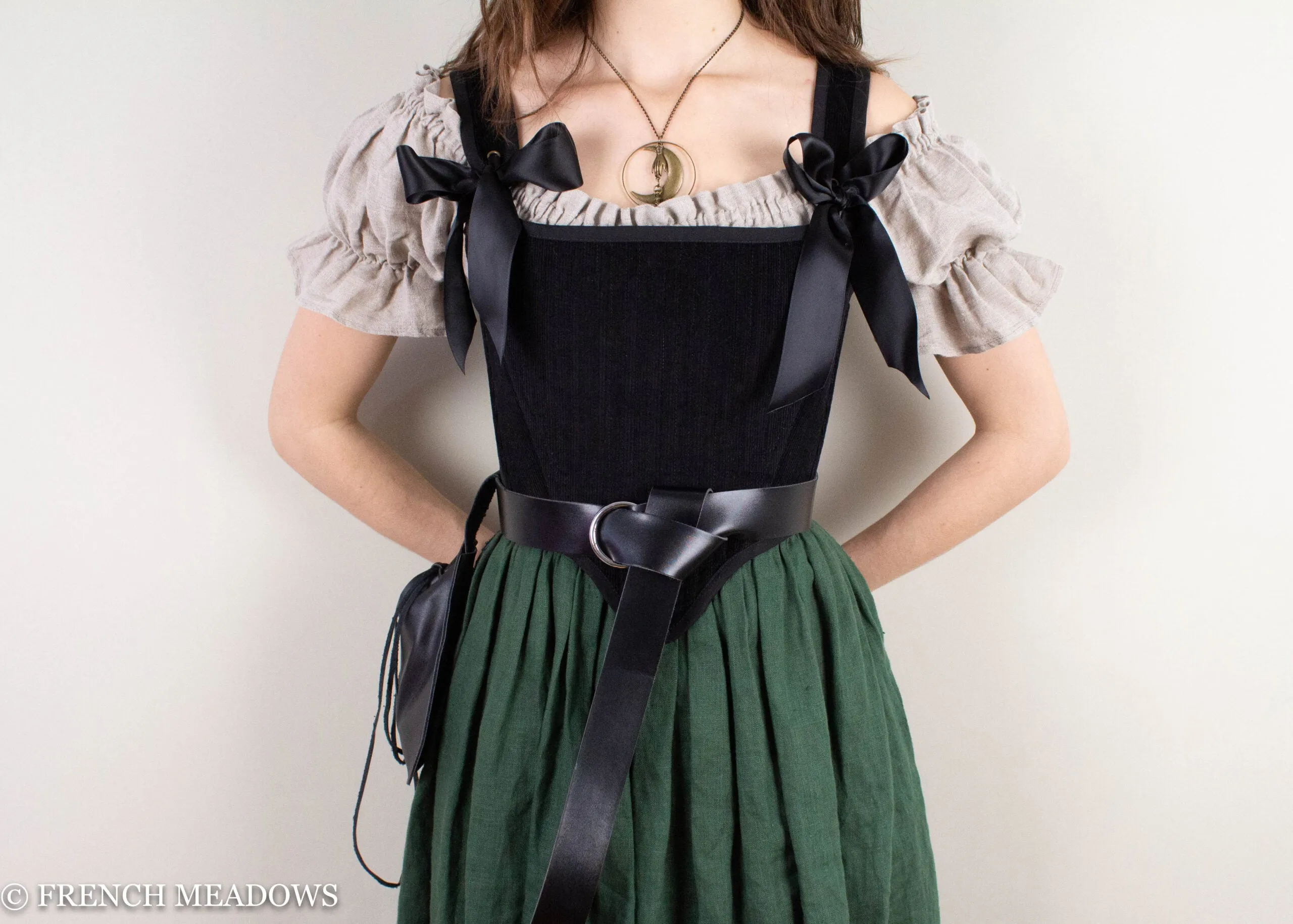 Black Corduroy Elizabethan Stays