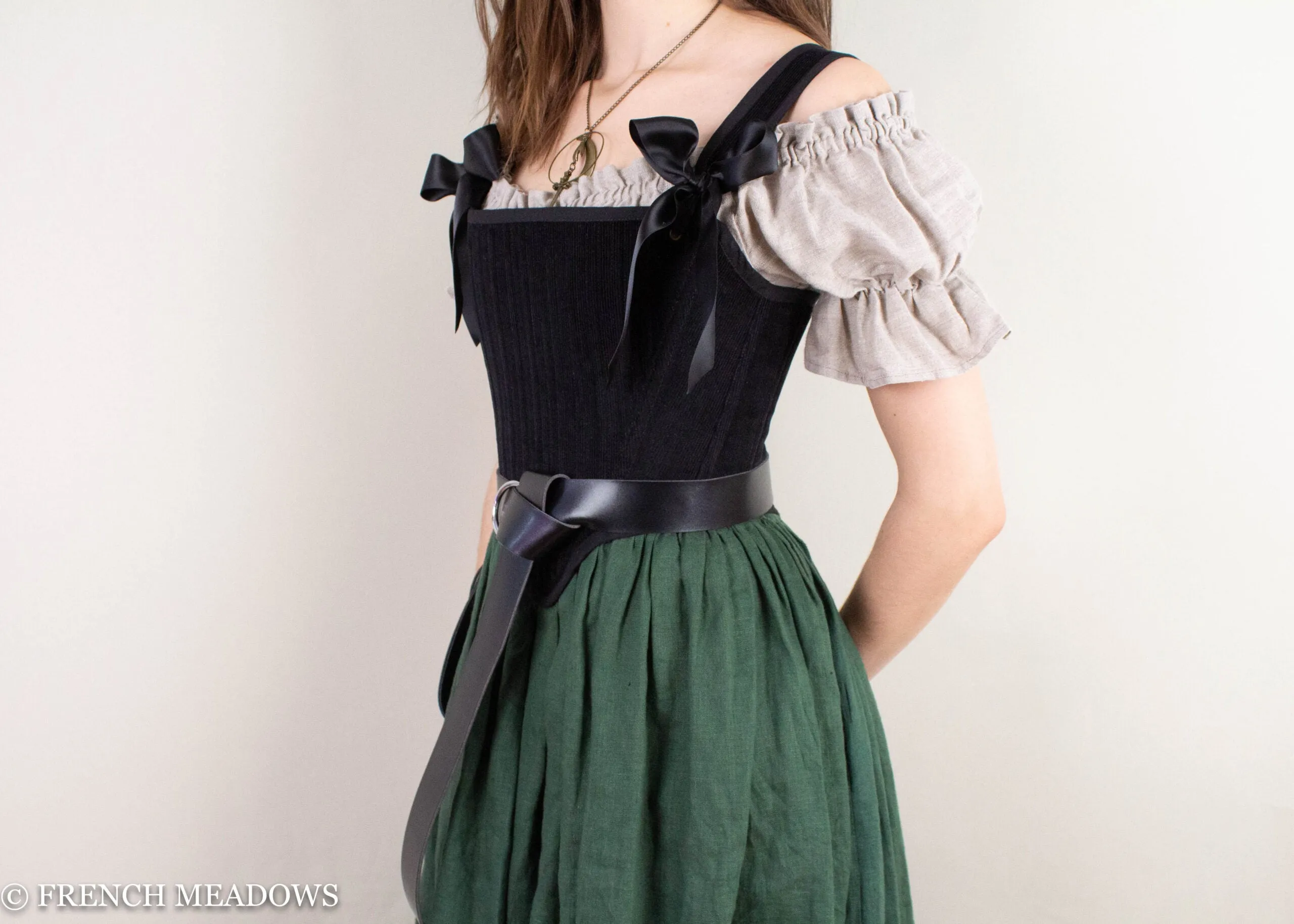 Black Corduroy Elizabethan Stays