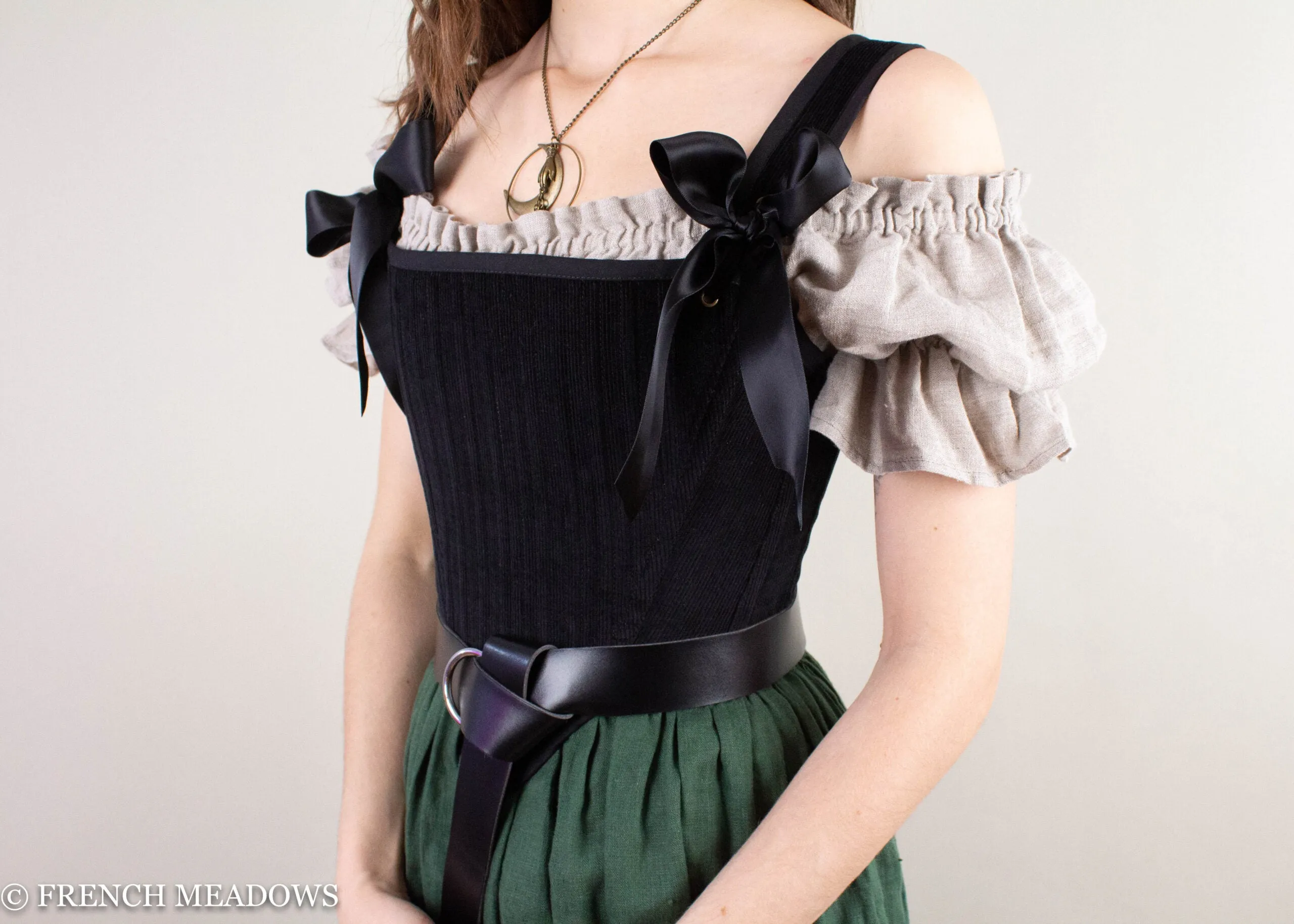 Black Corduroy Elizabethan Stays