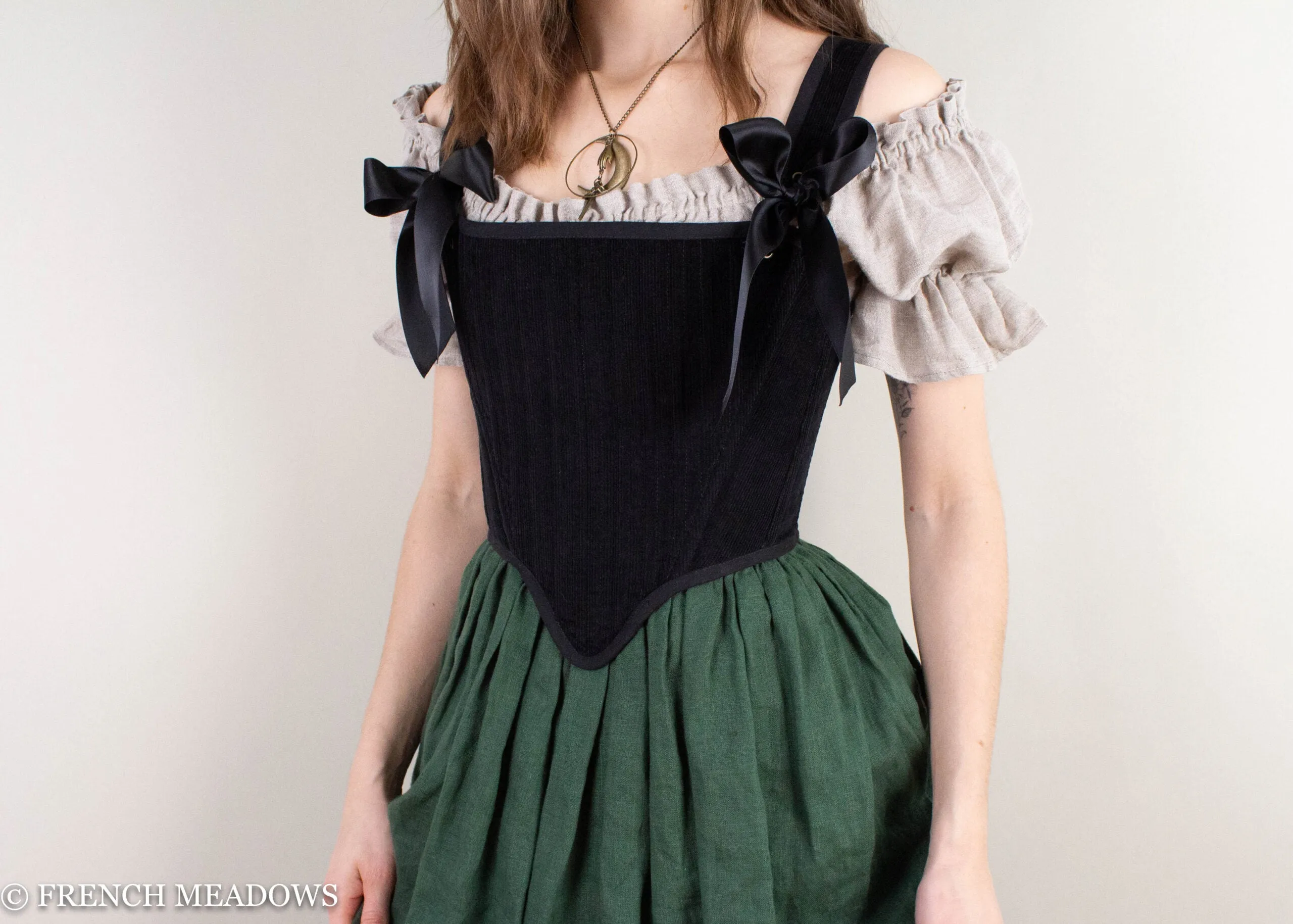 Black Corduroy Elizabethan Stays