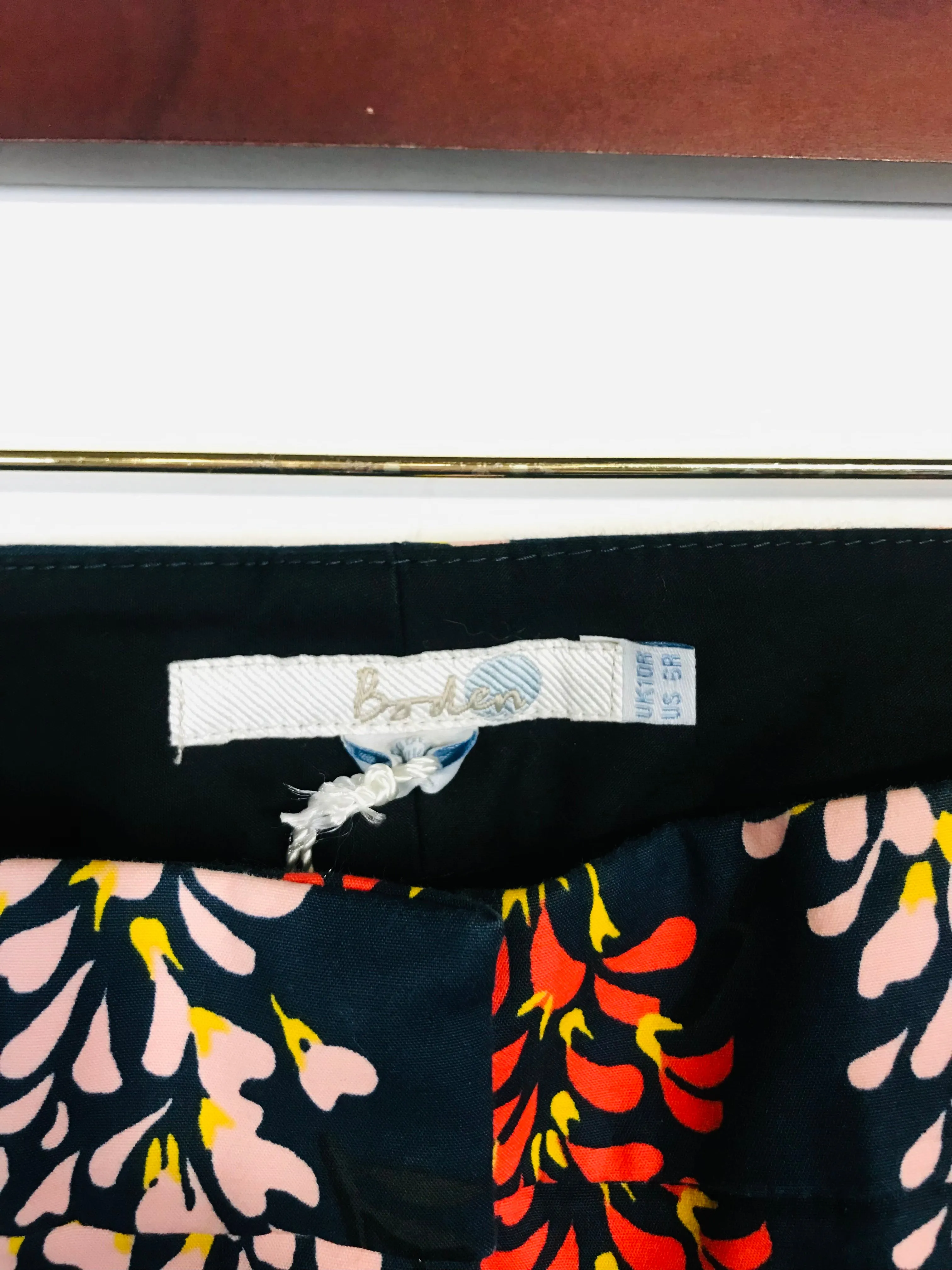 Boden Women's Floral Chinos Trousers | UK10 | Blue