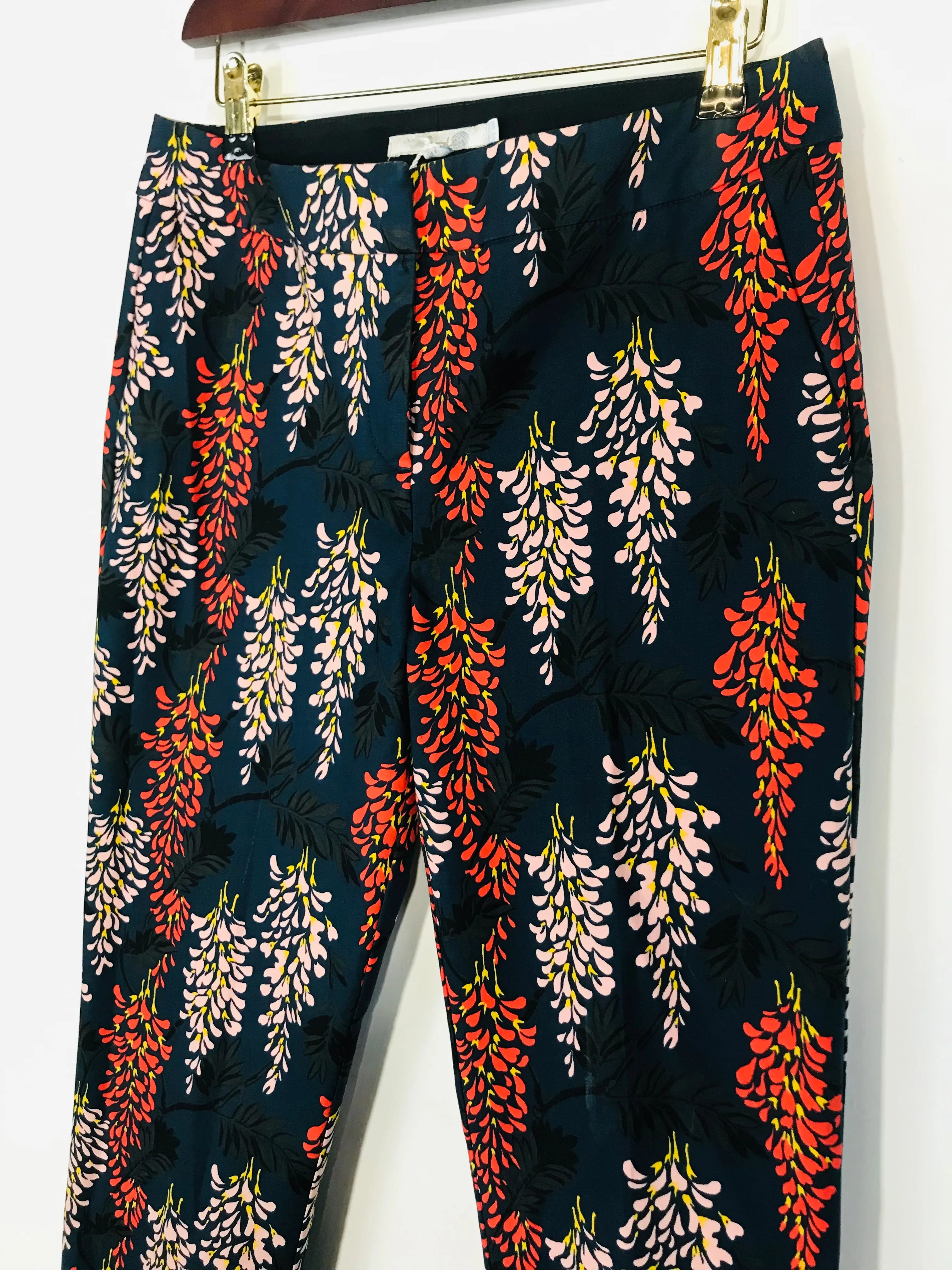 Boden Women's Floral Chinos Trousers | UK10 | Blue