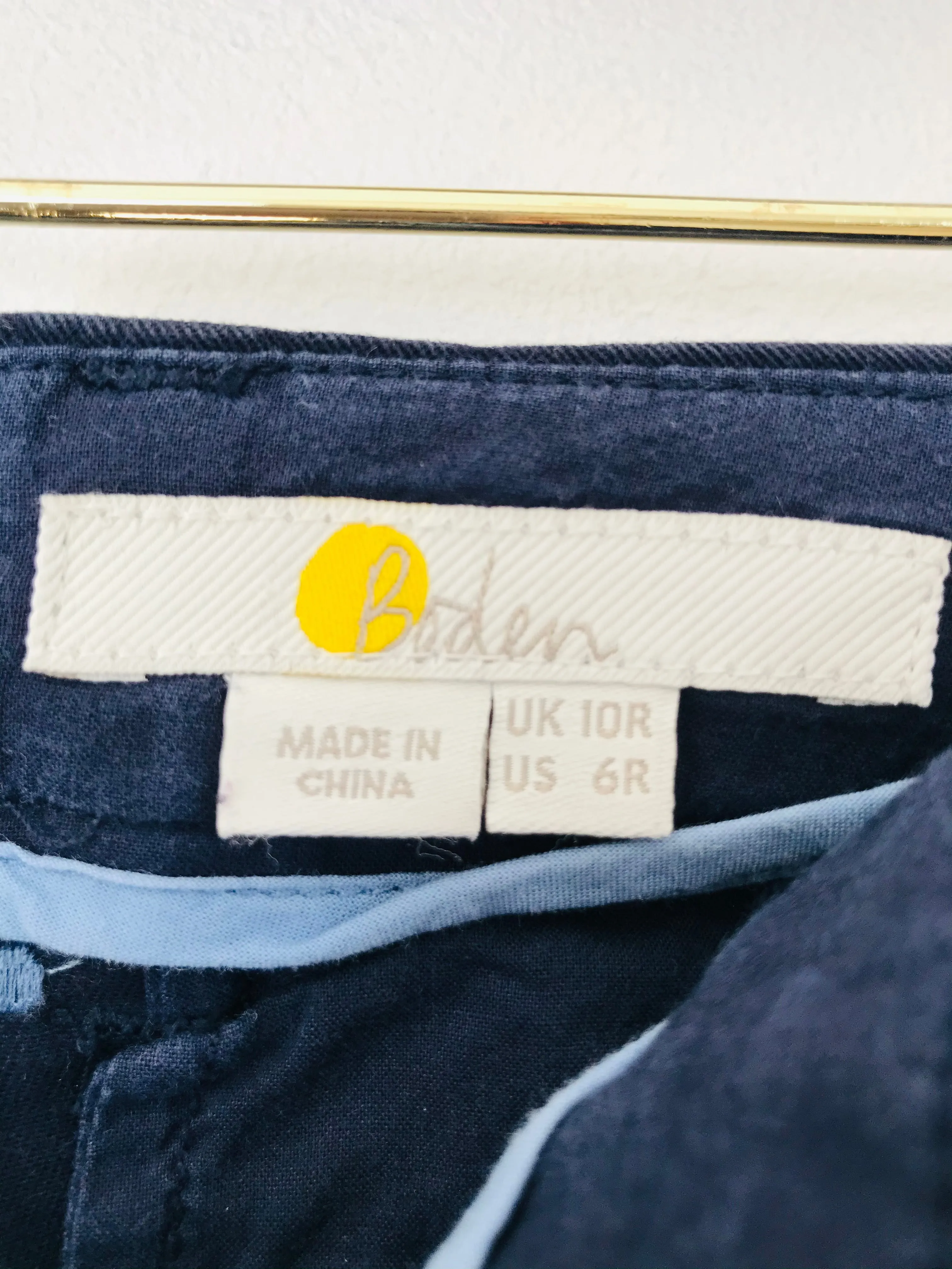 Boden Women’s Polka Dot Tapered Leg Chinos | UK10 | Blue