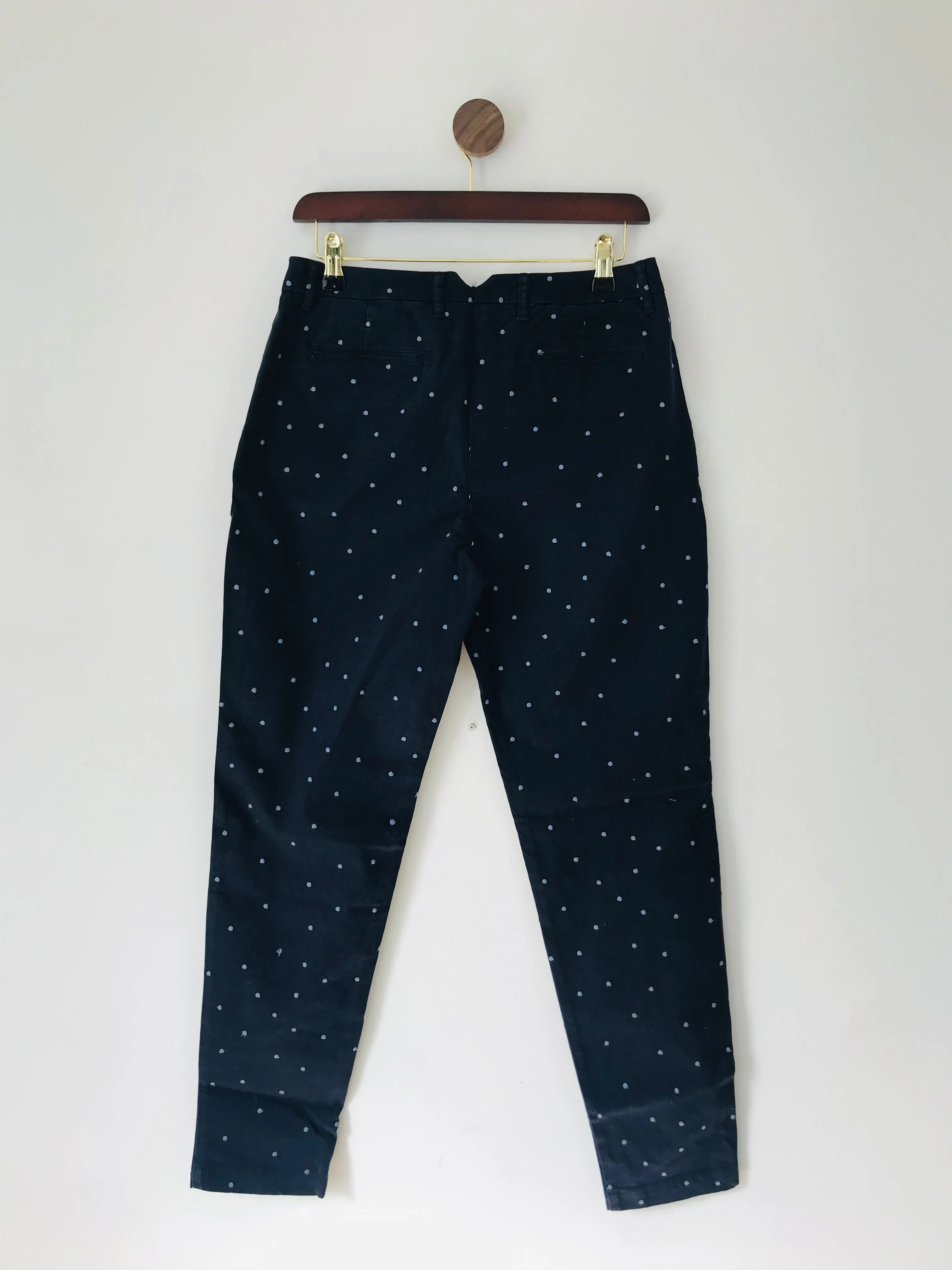 Boden Women’s Polka Dot Tapered Leg Chinos | UK10 | Blue