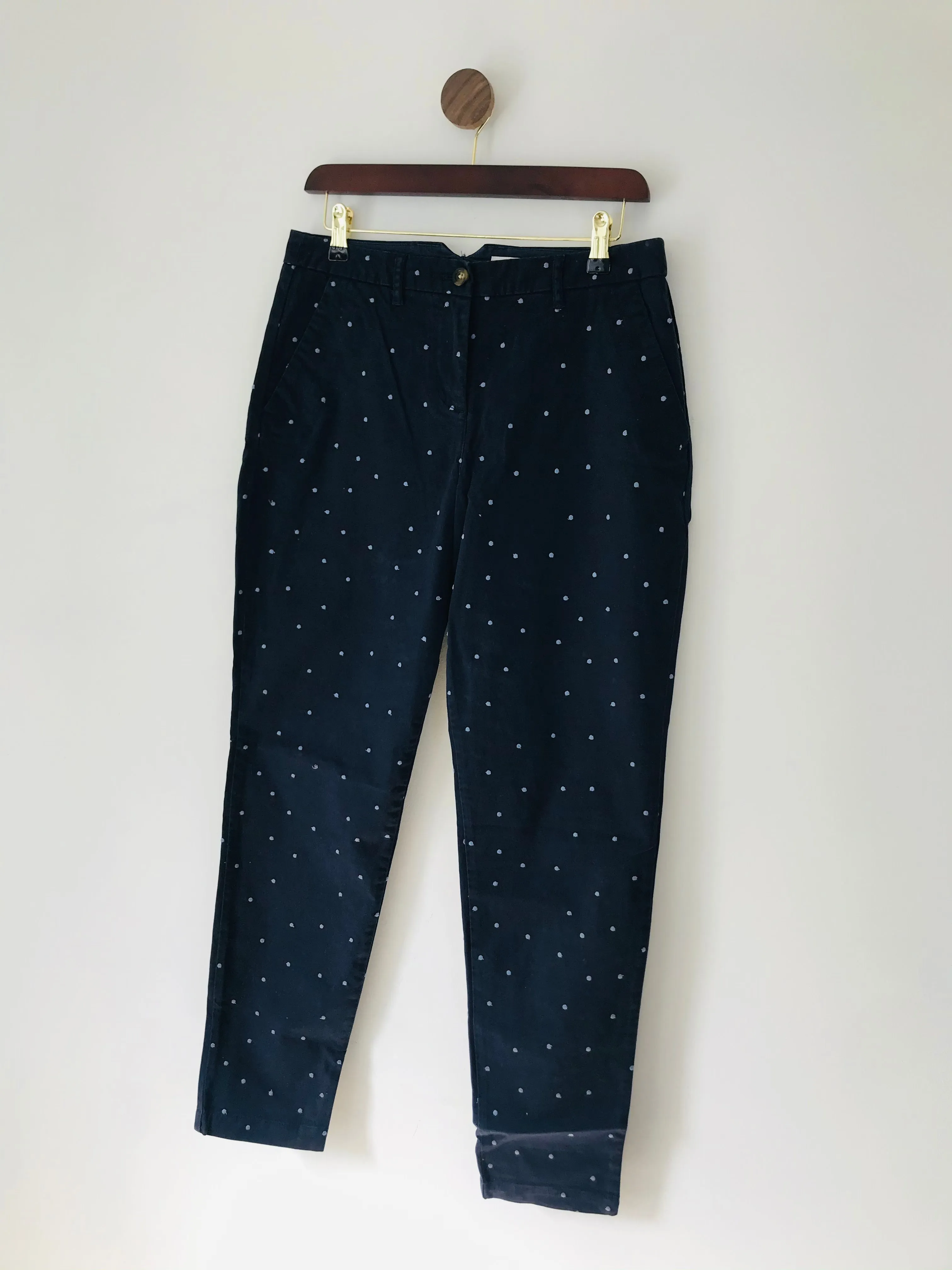 Boden Women’s Polka Dot Tapered Leg Chinos | UK10 | Blue