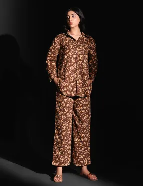 Brown Floral Printed Co-Ord Set