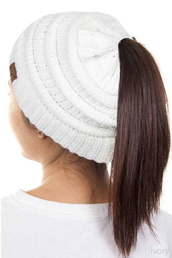 CAMEL ONLY C.C Ponytail Beanie