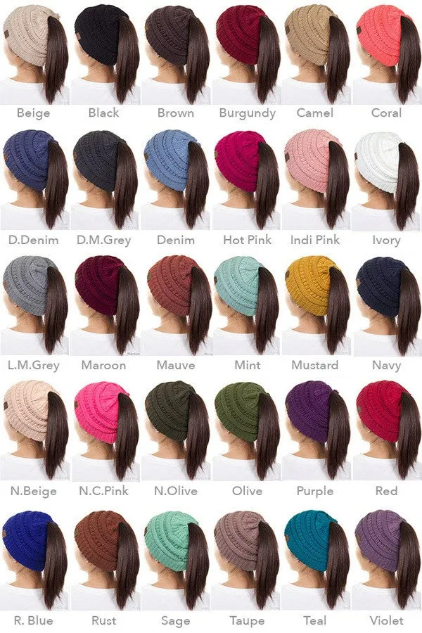 CAMEL ONLY C.C Ponytail Beanie