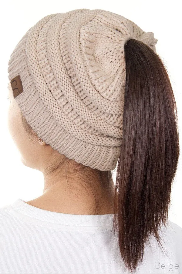 CAMEL ONLY C.C Ponytail Beanie