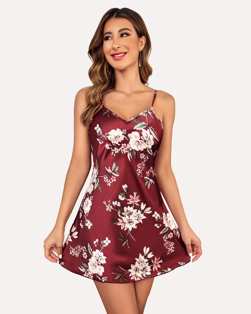 Christmas Satin Mini Slip Dress