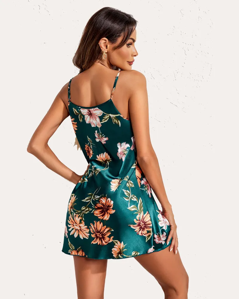 Christmas Satin Mini Slip Dress