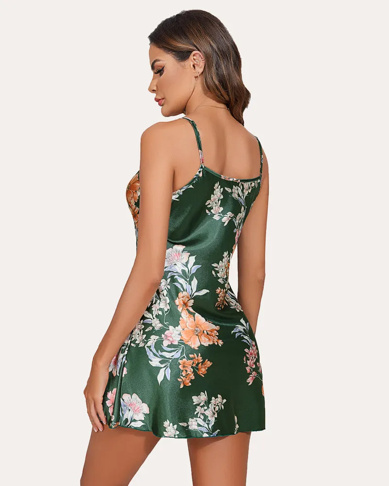 Christmas Satin Mini Slip Dress