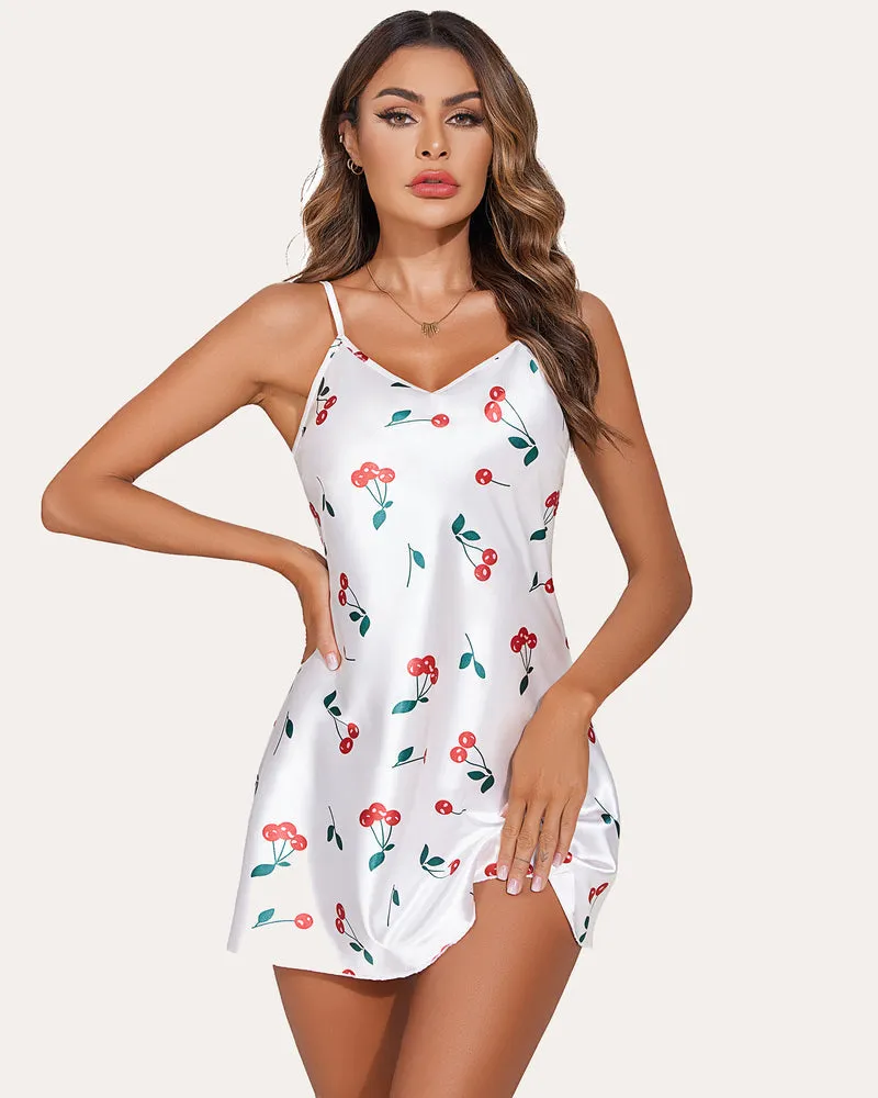 Christmas Satin Mini Slip Dress
