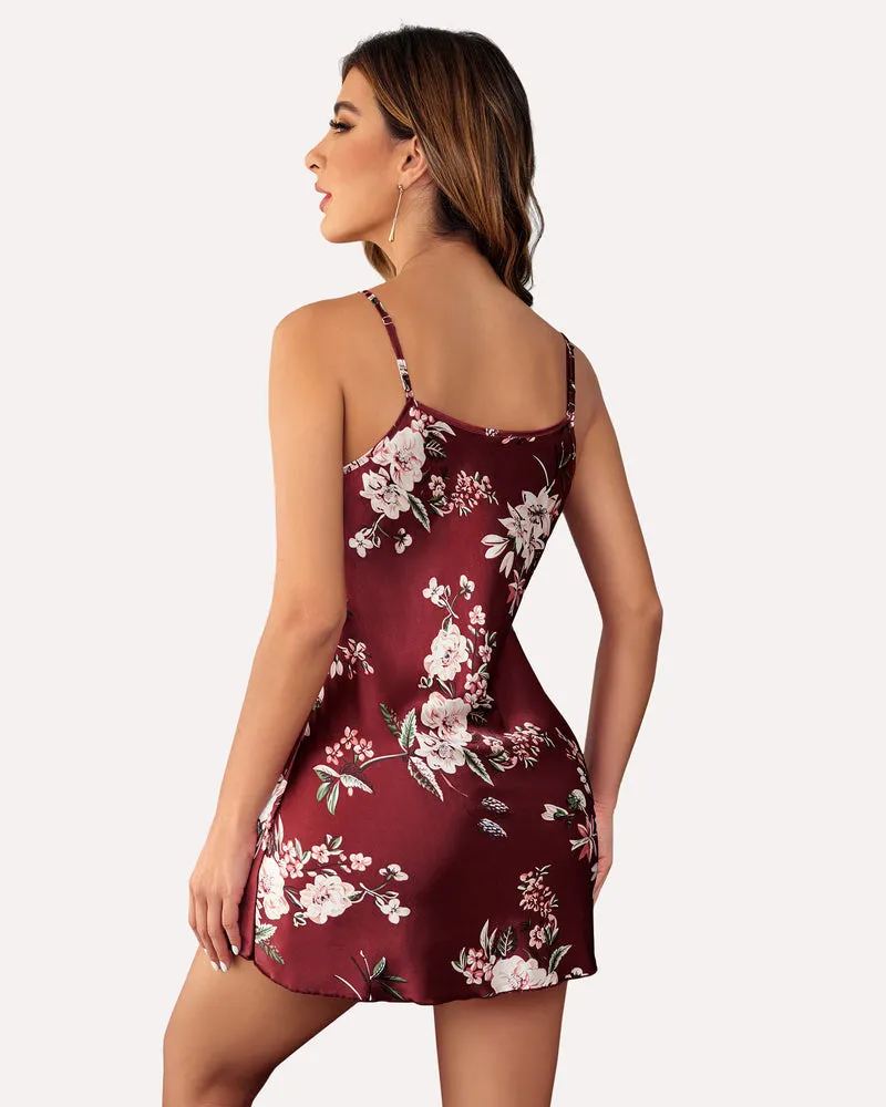 Christmas Satin Mini Slip Dress