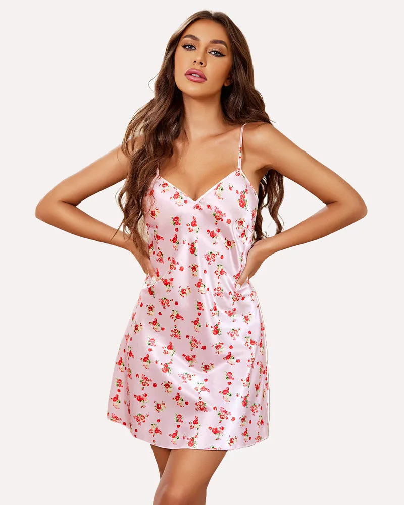 Christmas Satin Mini Slip Dress
