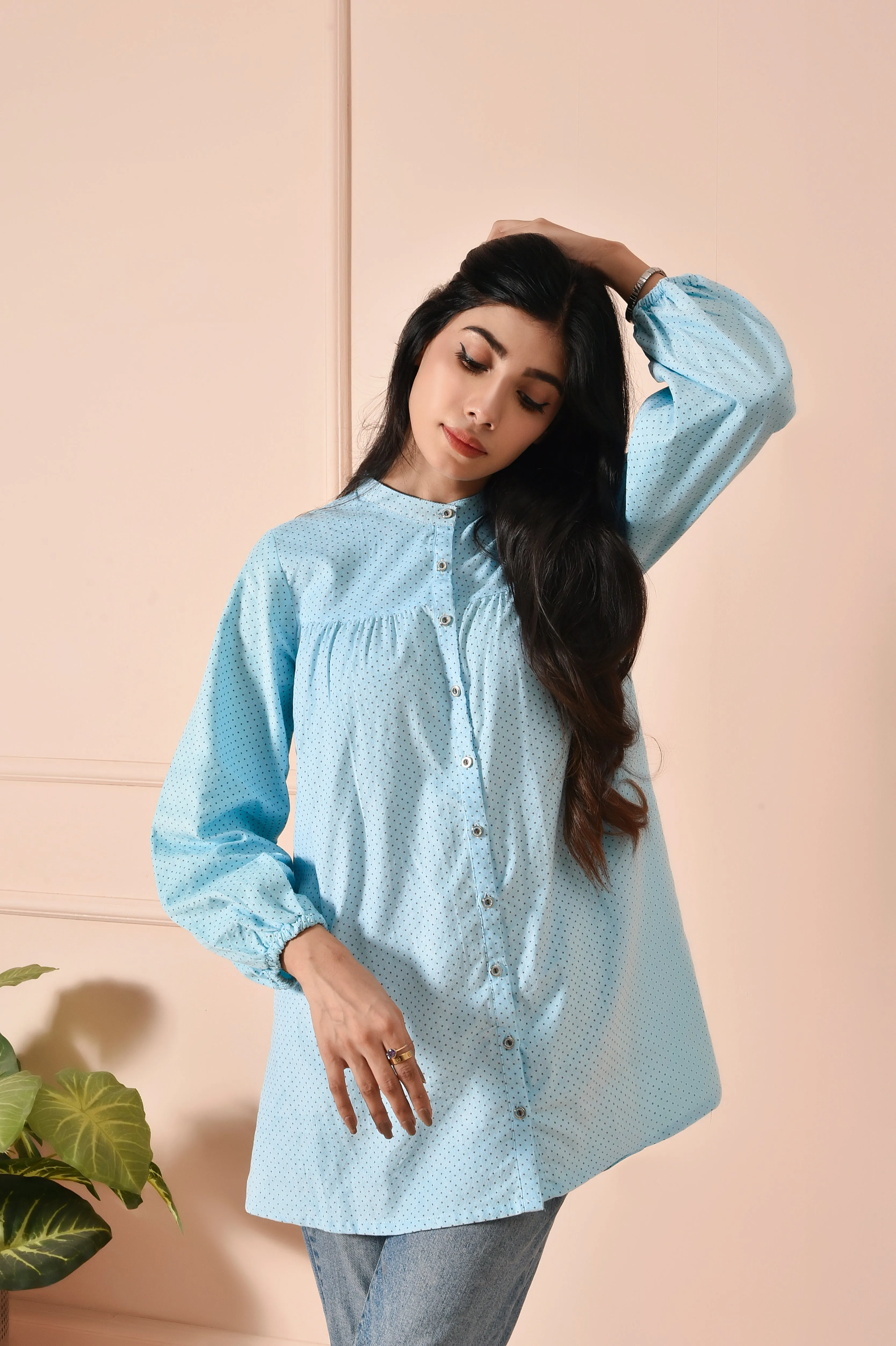 Classic Polka Dot Corduroy Top