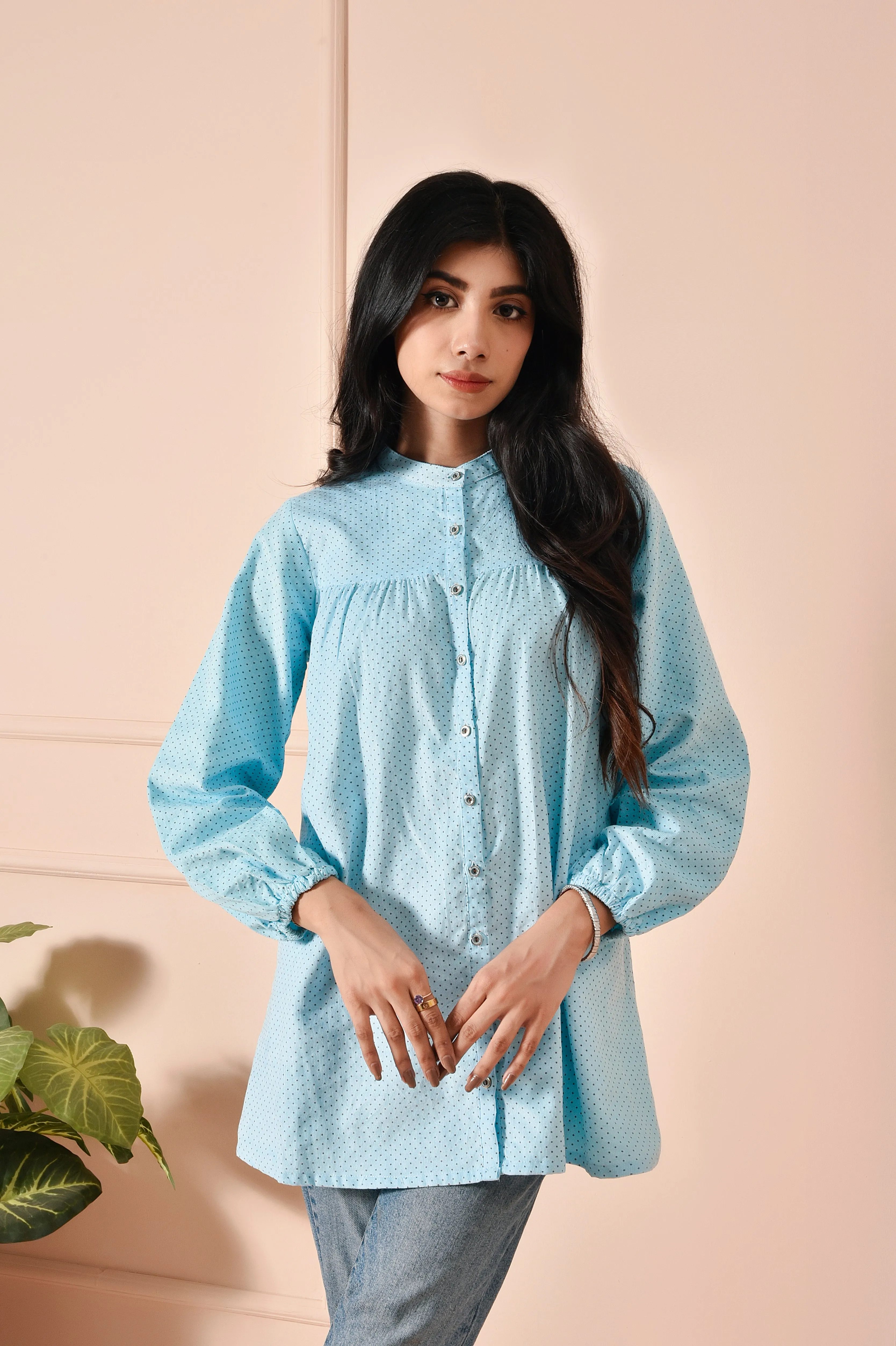 Classic Polka Dot Corduroy Top