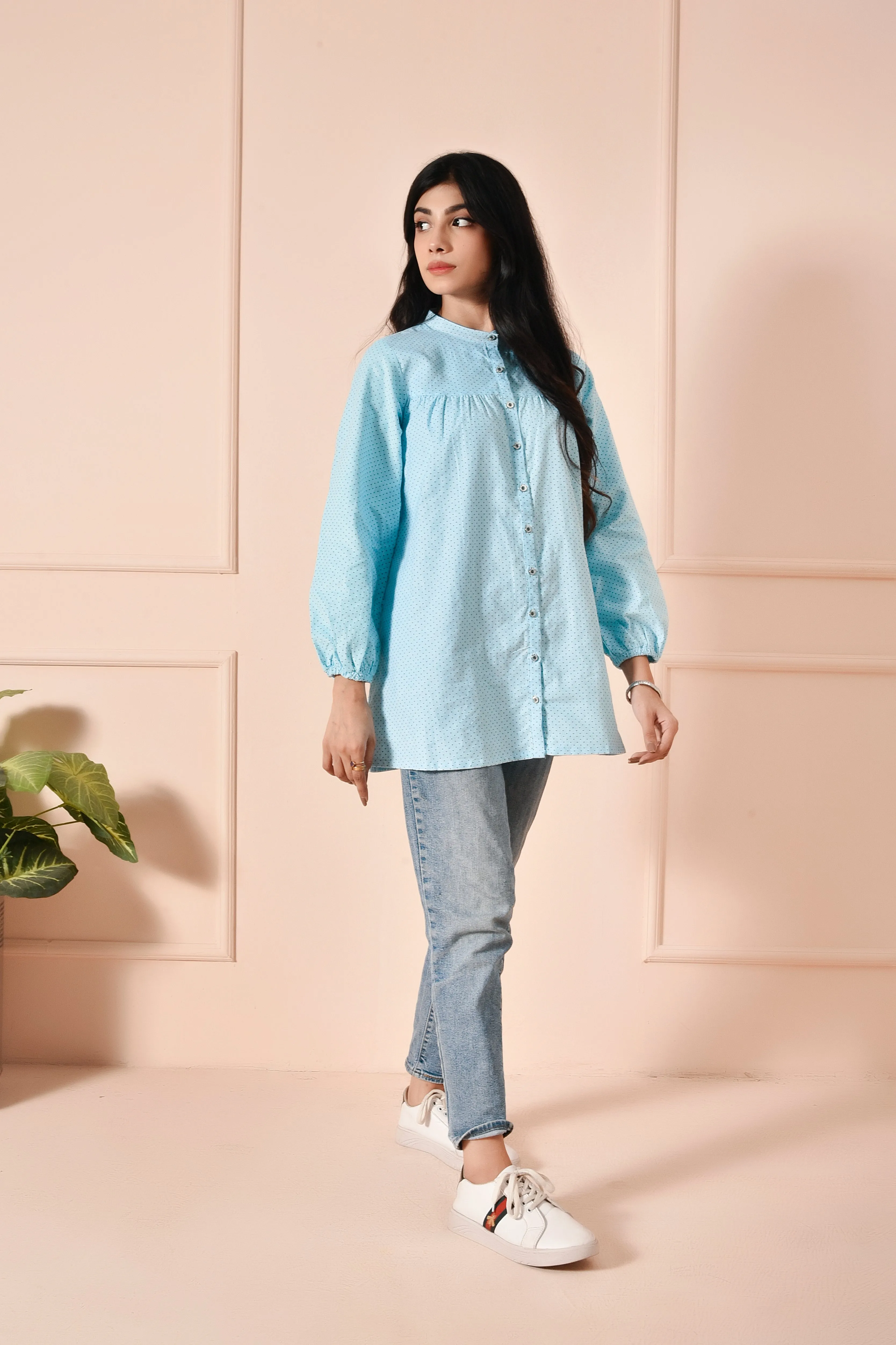 Classic Polka Dot Corduroy Top