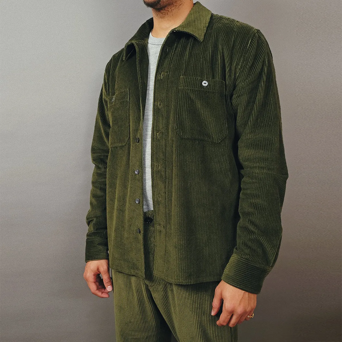 Corduroy Club Overshirt - Olive