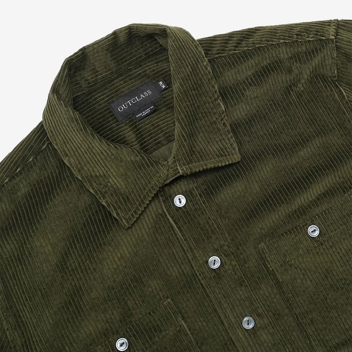 Corduroy Club Overshirt - Olive