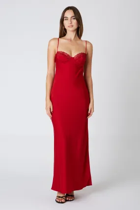 Crimson Red Maxi Slip Dress