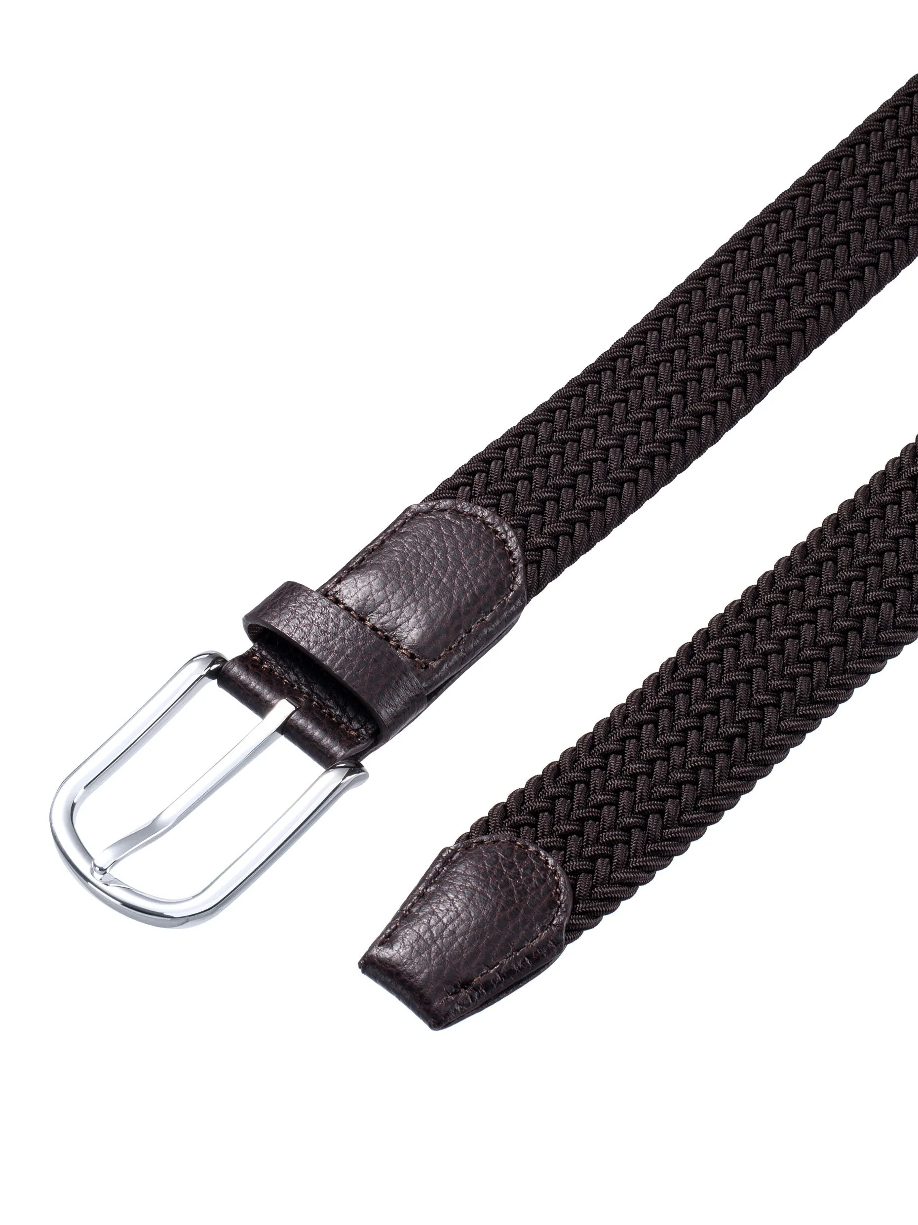 Dark Brown Stretch Braided Belt