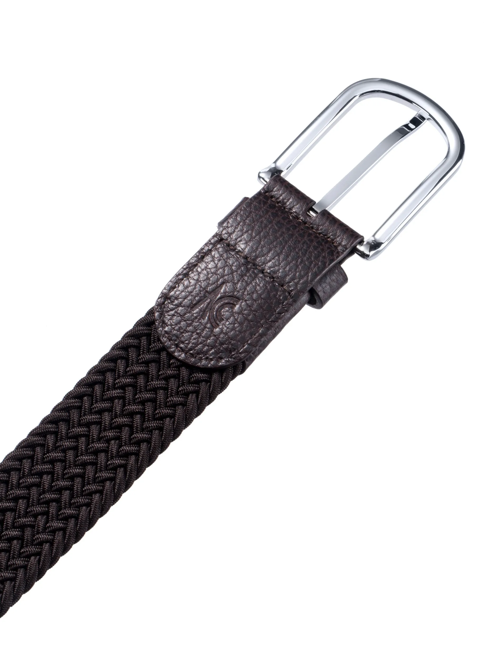 Dark Brown Stretch Braided Belt
