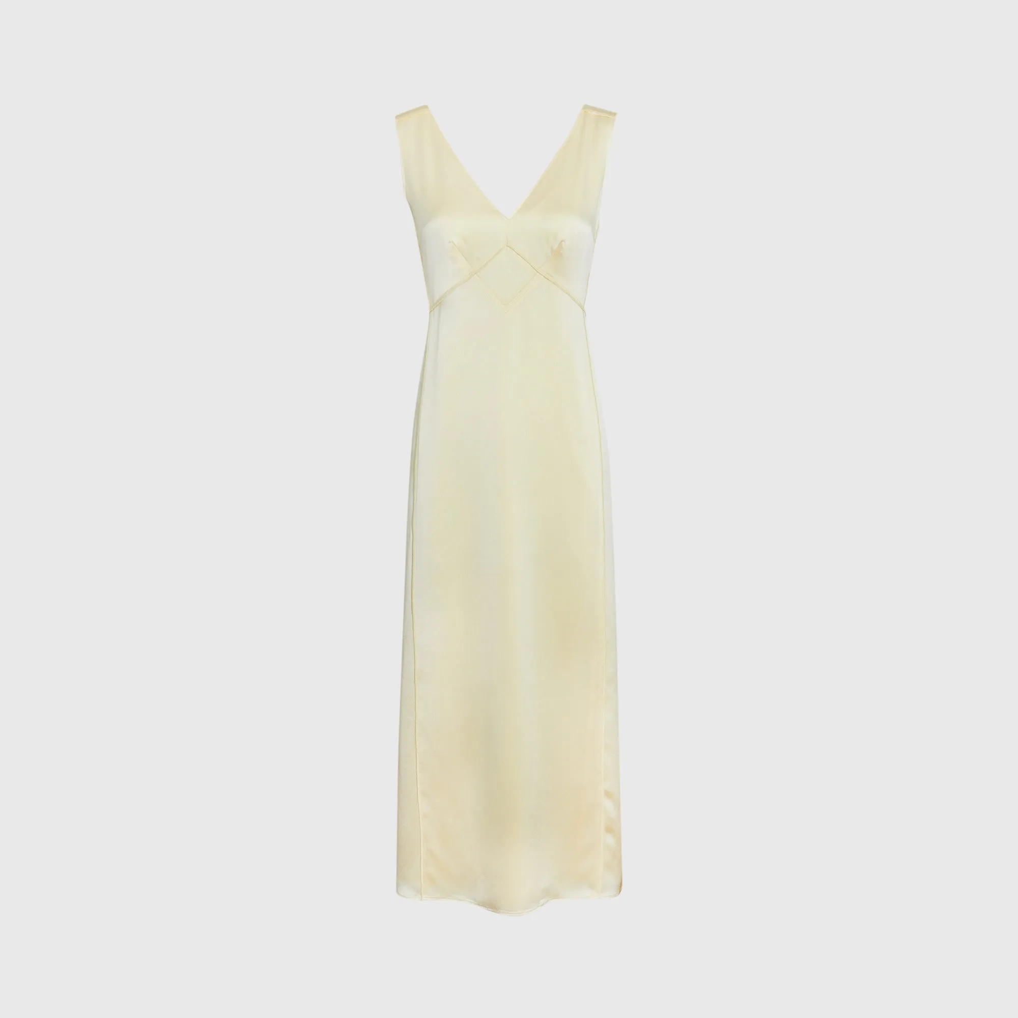 Deconstructed Satin Slip Midi Dress