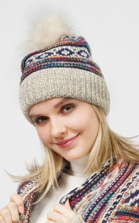 EHT10658 ETHIC PATTERN KNIT BEANIE W/POMPOM