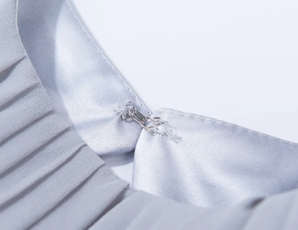 gray chiffon dress, sleeveless dress, pleated dress, fit and flare dress, summer dress 1914#