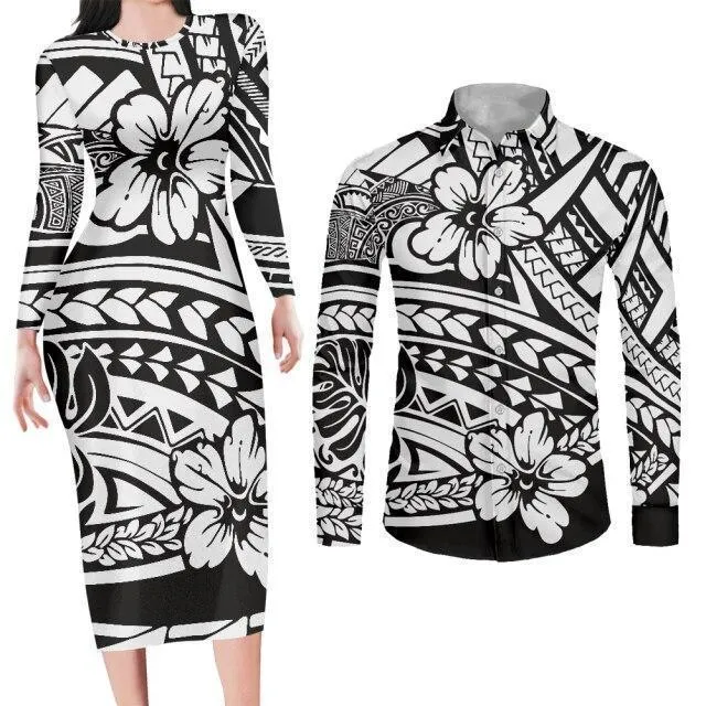 Green Bodycon Dress and Shirt Matching Couples Outfits