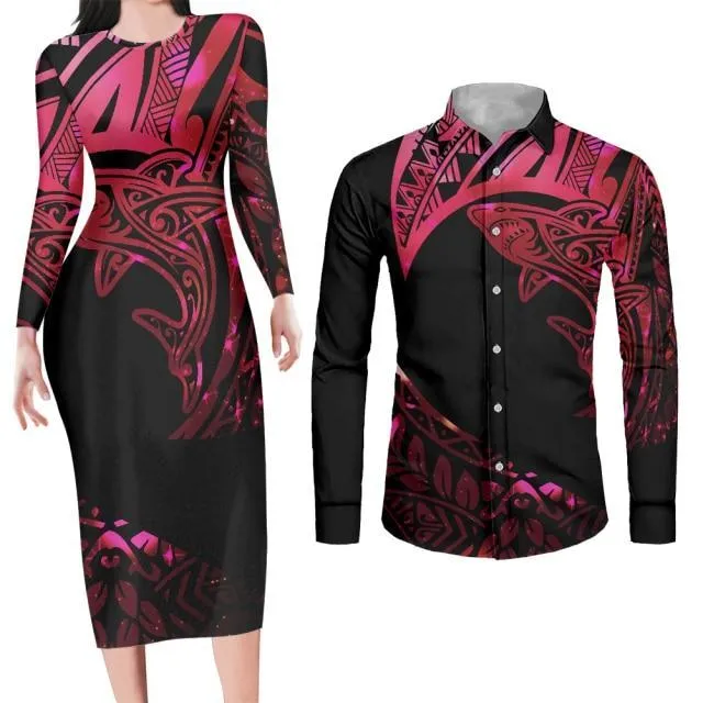 Green Bodycon Dress and Shirt Matching Couples Outfits