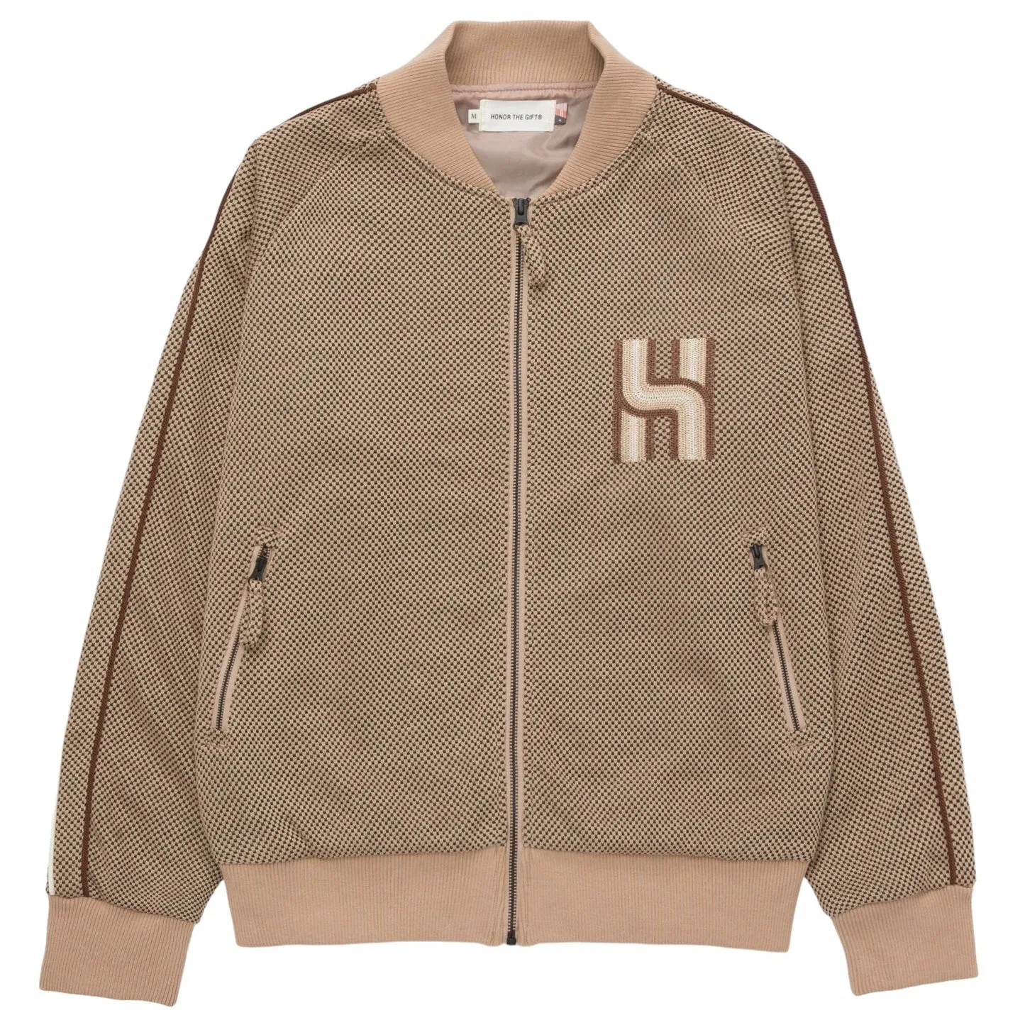Honor The Gift Novelty Knit Track Jacket Brown