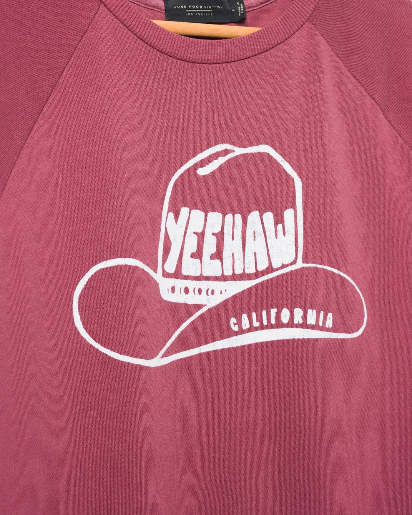 Junk Food YEEHAW VINTAGE RAGLAN PULLOVER - ROAN ROUGE