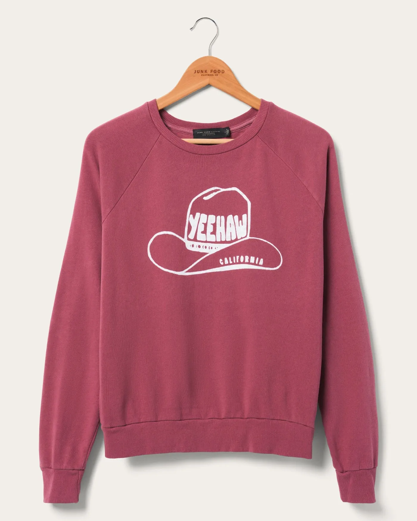 Junk Food YEEHAW VINTAGE RAGLAN PULLOVER - ROAN ROUGE