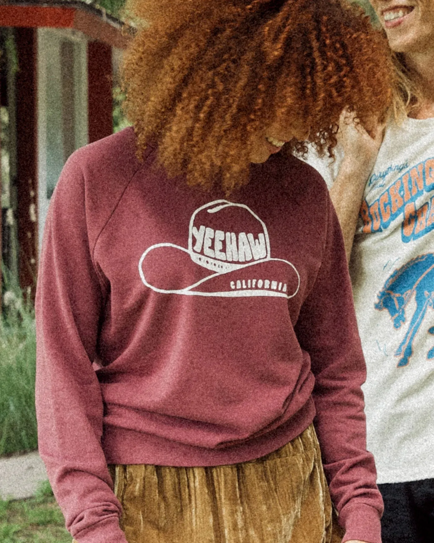 Junk Food YEEHAW VINTAGE RAGLAN PULLOVER - ROAN ROUGE