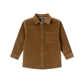 Kids Garment Washed Cord Buttondown | Brown