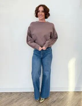 Kit Mixed Media Long Sleeve Pullover