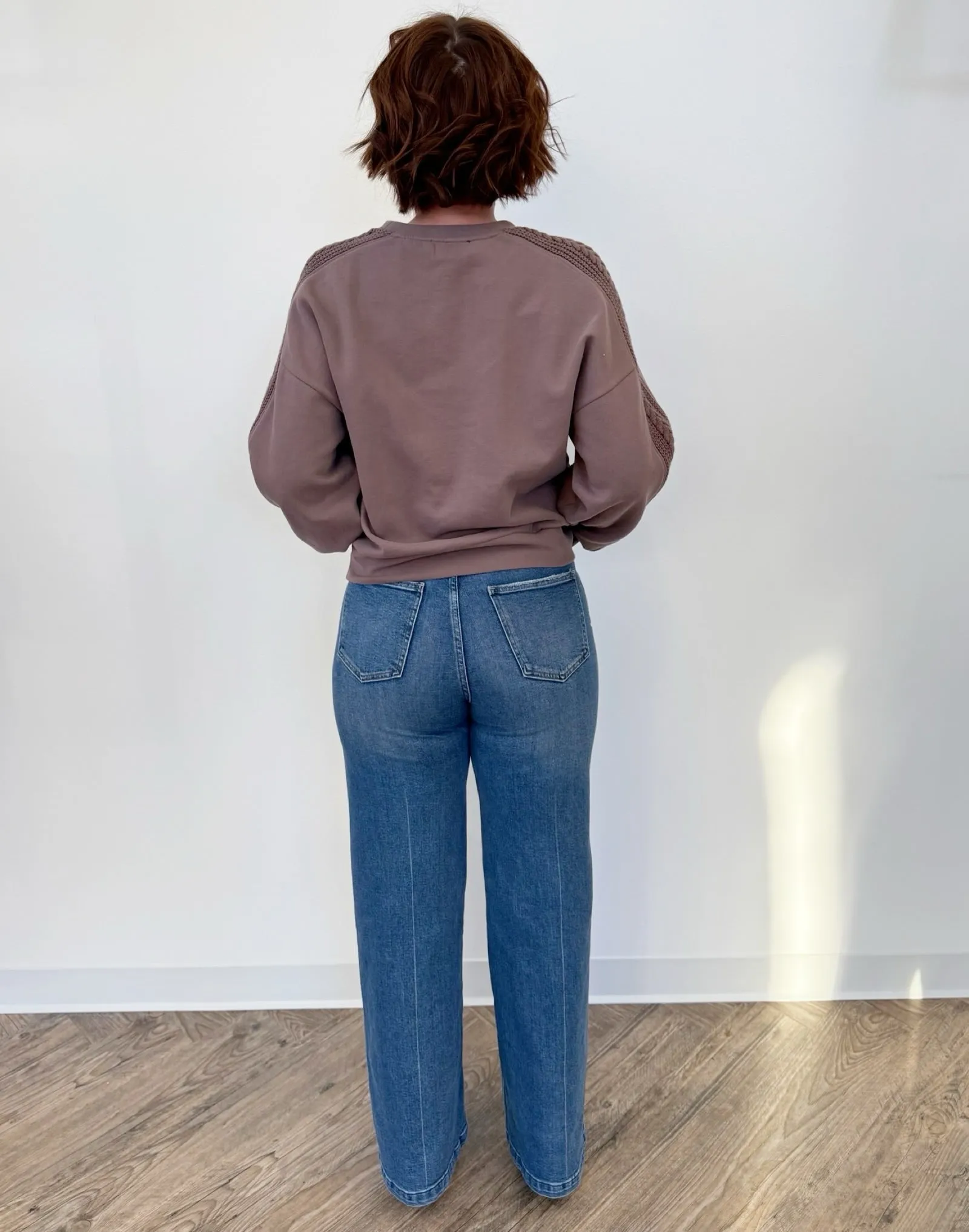 Kit Mixed Media Long Sleeve Pullover