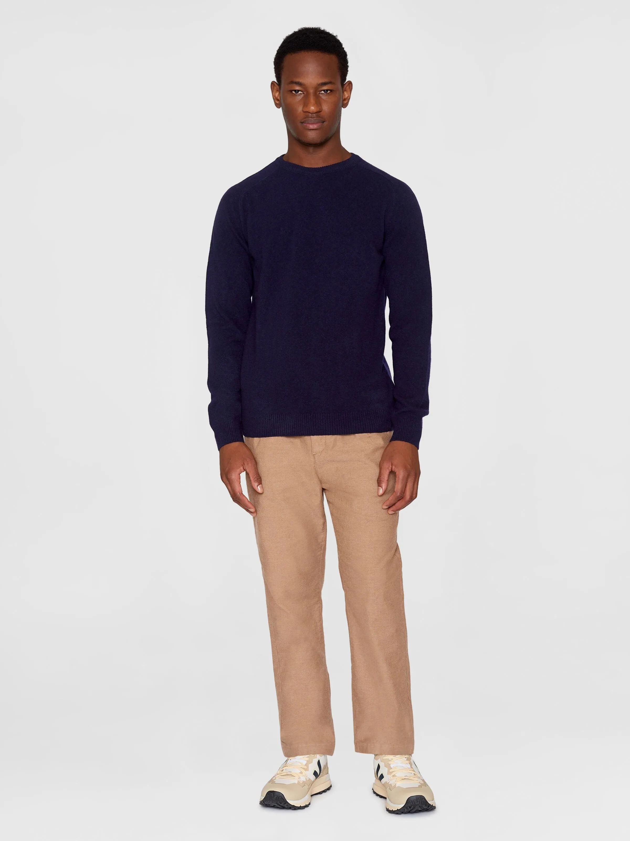Knowledge Cotton O-neck wool knit - RWS