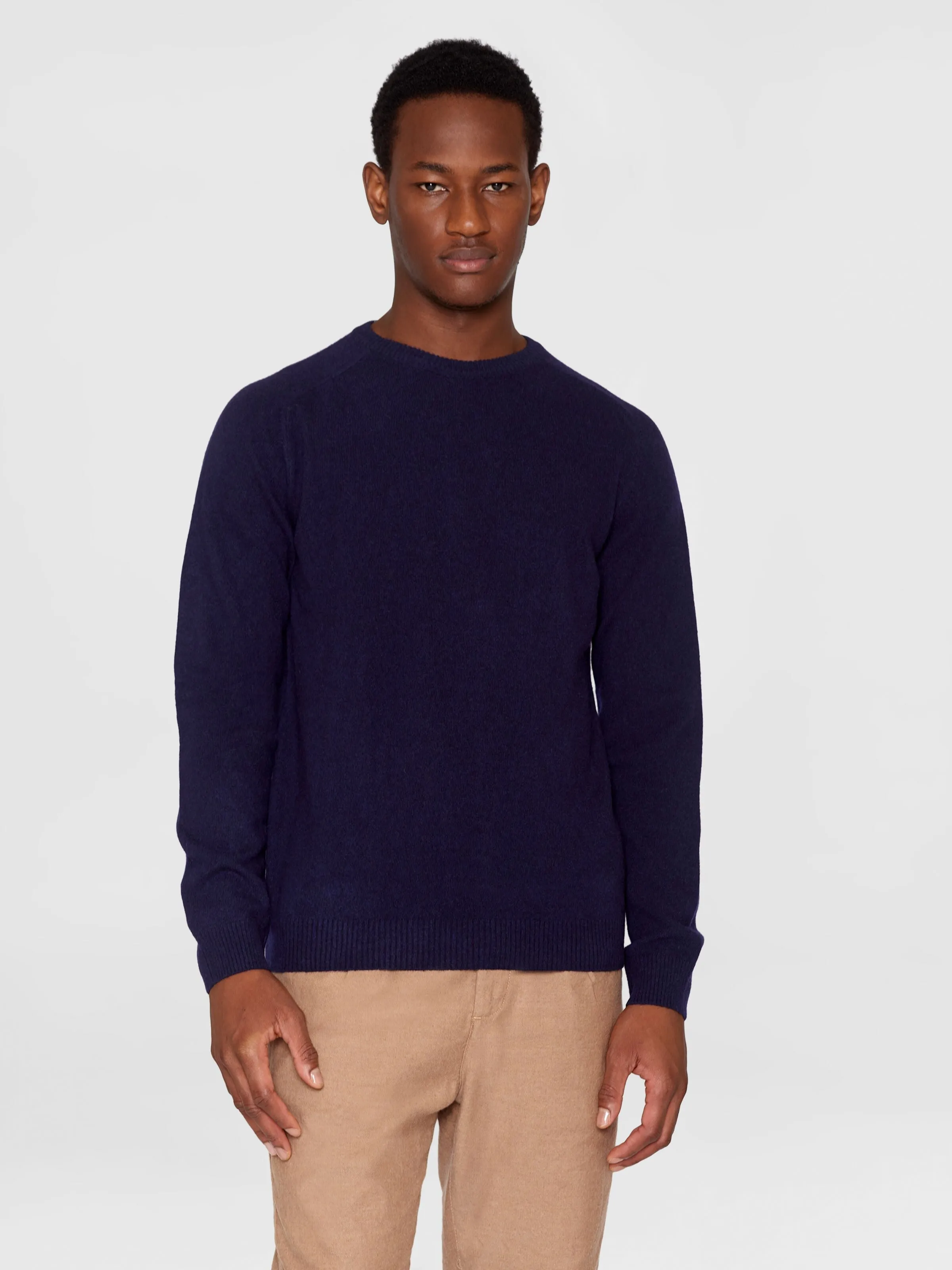 Knowledge Cotton O-neck wool knit - RWS