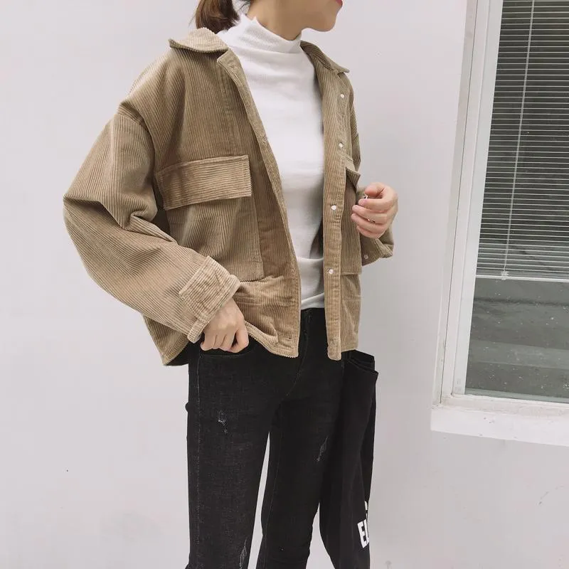 Korean Fashion Basic Corduroy Jacket