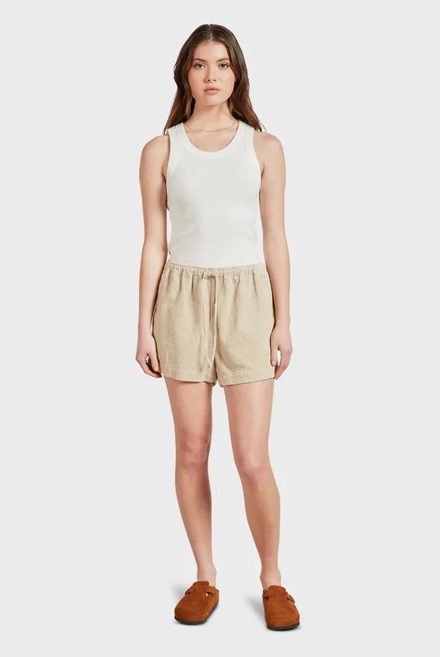 Lebowski Cord Short in Macadamia