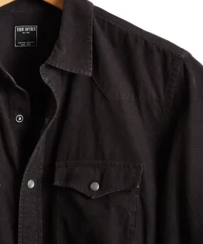 Micro Corduroy Western Shirt in Black
