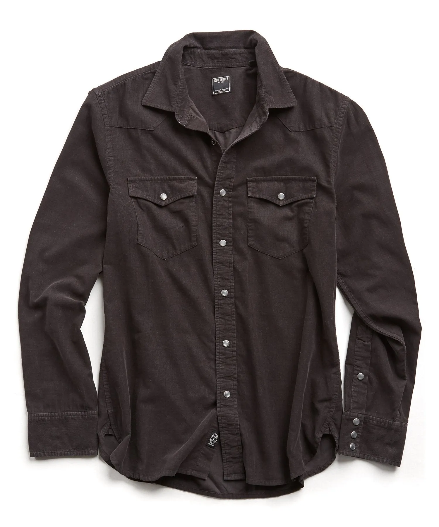 Micro Corduroy Western Shirt in Black